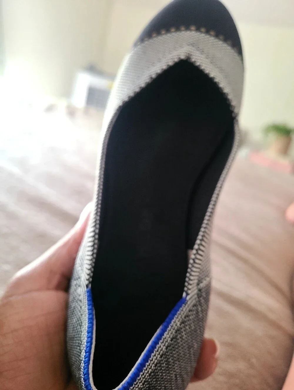 Rothy's The Flat Grey Mist Cap Toe Knit Ballet Flats Women's Size 8